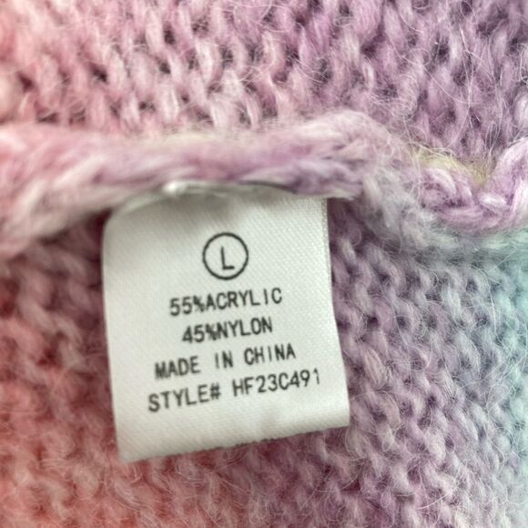 NWT Fashion Nova Women’s Crush Rainbow Spacedye Cardigan Size L - Picture 8 of 10